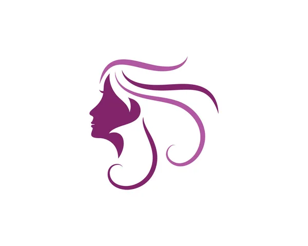 Femme Visage Silhouette Caractère Illustration Logo Icône — Image vectorielle