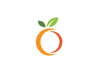 Turuncu logo tasarımı Vektör simgesi çizimi