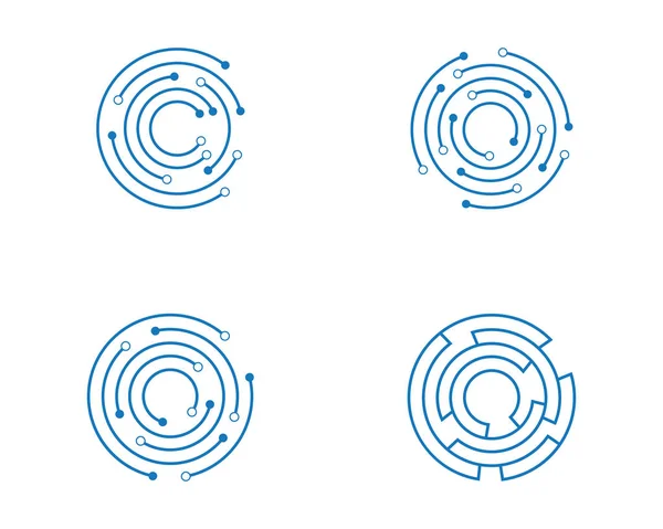 Circuit Logo Template Vector Illustration Icon Design — Stock Vector