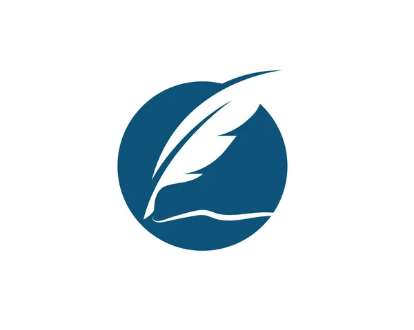 Pluma Pluma Plantilla Logo Ilustración Vectorial — Vector de stock