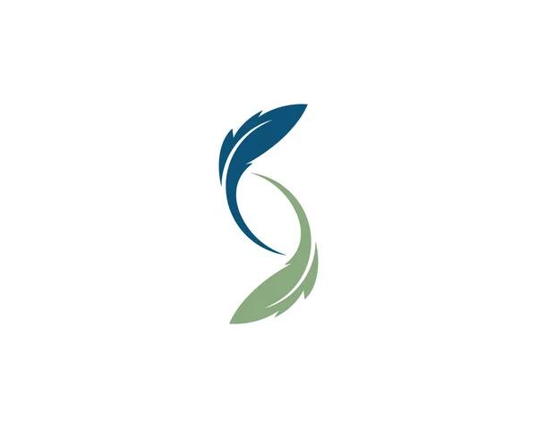 Feather Pen Logo Template Vector Illustration — Stock Vector
