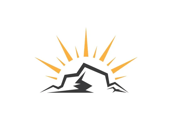 Dağ Simgesi Logo Şablonu Vektörü — Stok Vektör