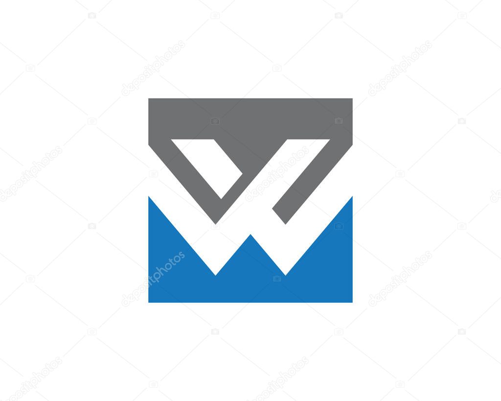W Letter Business corporate abstract unity vector logo