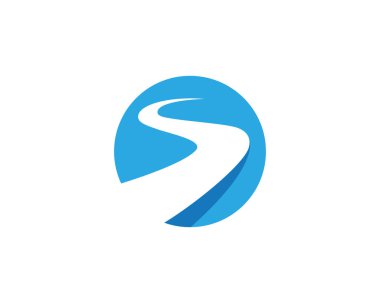 S harfi nehir Logo şablonu vektör simge illüstrasyon tasarımı