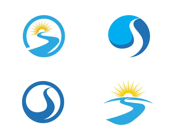 Brevmall Floden Logotypen Vektor Ikon Illustration Design — Stock vektor