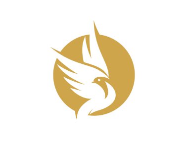 Kuş kanadı güvercin logosu vektör çizimi