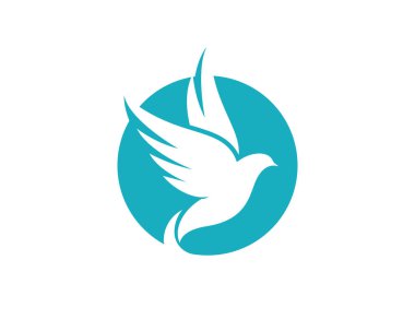 Kuş kanadı güvercin logosu vektör çizimi