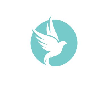 Kuş kanadı güvercin logosu vektör çizimi