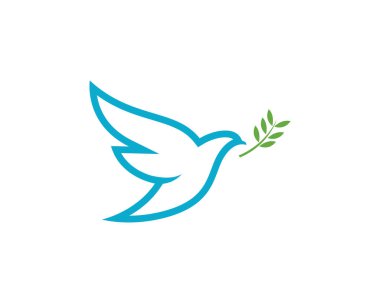 Kuş kanadı güvercin logosu vektör çizimi