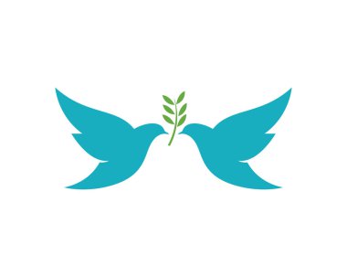 Kuş kanadı güvercin logosu vektör çizimi