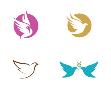Kuş kanadı güvercin logosu vektör çizimi
