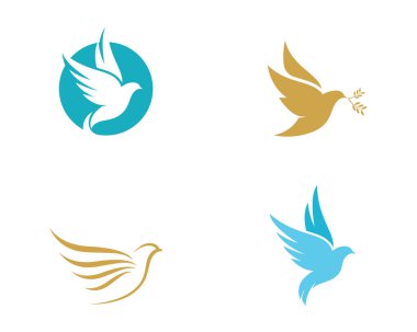 Kuş kanadı güvercin logosu vektör çizimi