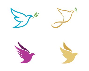Kuş kanadı güvercin logosu vektör çizimi