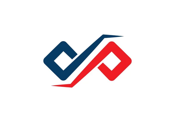 Carta Modelo Logotipo Infinito — Vetor de Stock