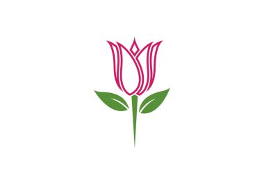 Gül çiçeği logo şablonu