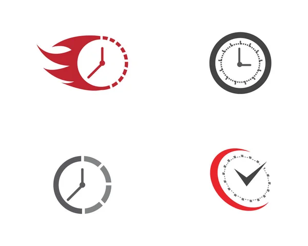 Uhr Symbol Vektor Flache Illustration Design Vorlage — Stockvektor