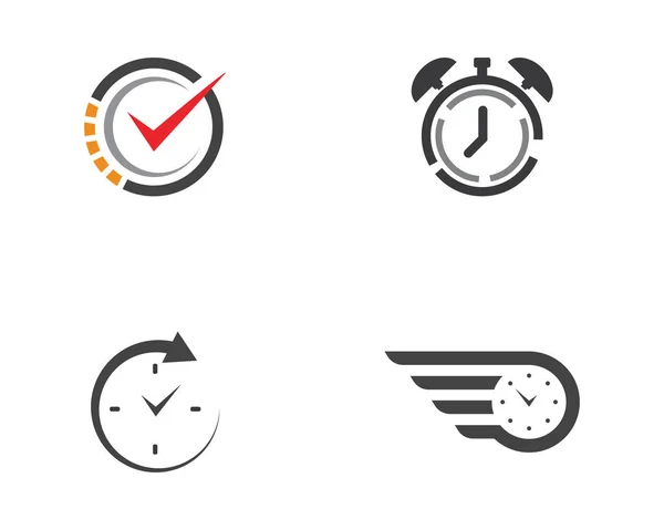 Relógio Ícone Vetor Modelo Design Ilustração Plana —  Vetores de Stock