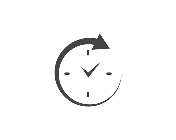 Uhr Symbol Vektor Flache Illustration Design Vorlage — Stockvektor