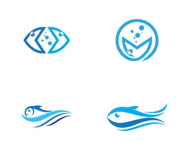 Balık logo şablonu yaratıcı vektör simgesi simgesi