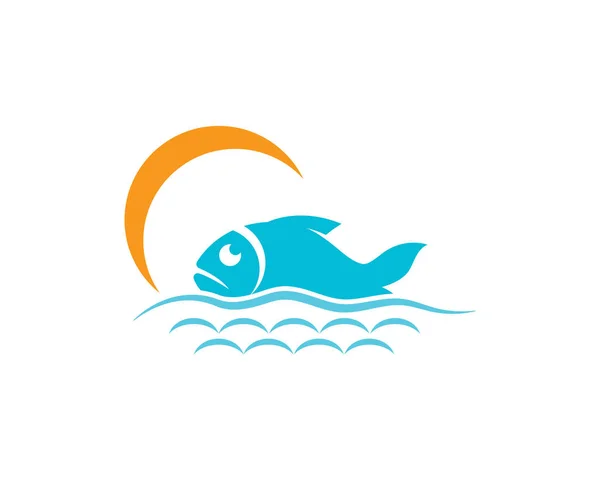 Modèle Logo Poisson Symbole Icône Vectoriel Créatif — Image vectorielle