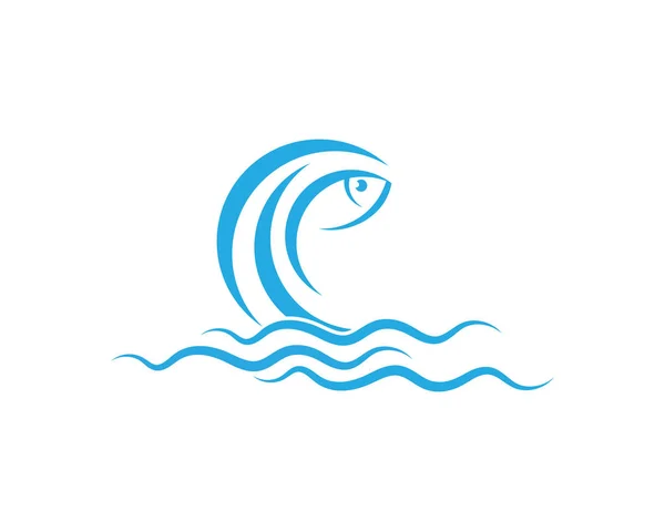 Modelo Logotipo Peixe Símbolo Ícone Vetor Criativo — Vetor de Stock