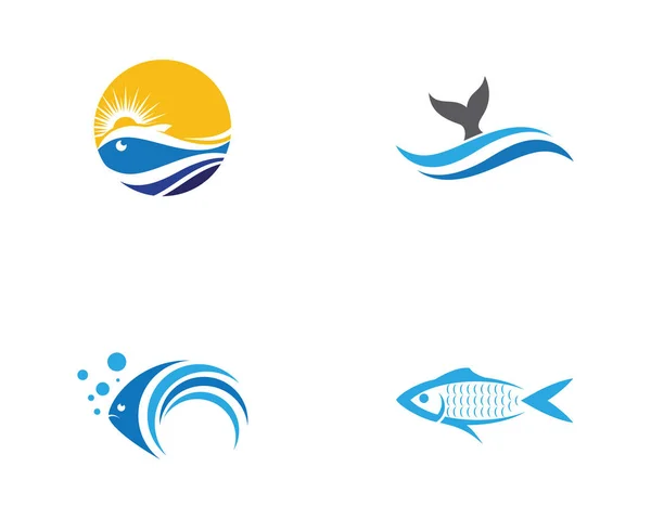 Plantilla Logotipo Pescado Vector Creativo Icono Símbolo — Vector de stock