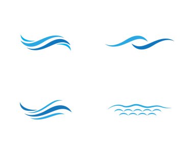 Su dalga simge vektör çizim tasarım logo şablonu