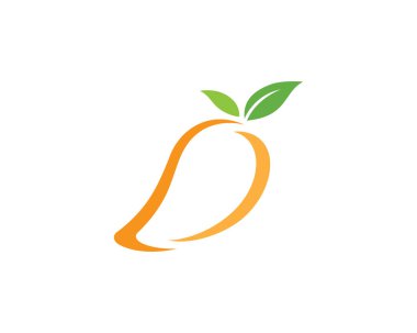 Mango düz stil. Mango vektör logosu. Mango simgesi. 