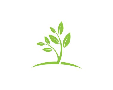 Yeşil ağaç yaprağı ekoloji doğa elementi vektörü logoları