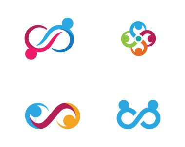 Infinity evlat edinme ve toplum bakım Logo şablonu vektör simge