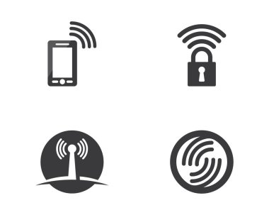 Kablosuz Logo şablonu vektör simge illüstrasyon tasarımı