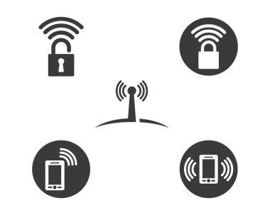 Kablosuz Logo şablonu vektör simge illüstrasyon tasarımı