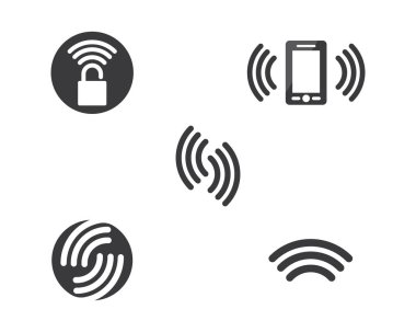 Kablosuz Logo şablonu vektör simge illüstrasyon tasarımı