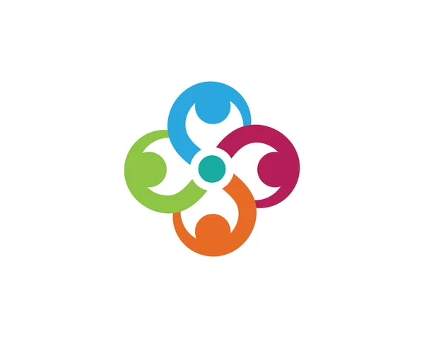Infinity Adoption Community Care Logo Template Vector Icon — Stock Vector
