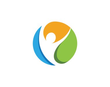 İnsan karakteri logosu çizim vektörü tasarımı