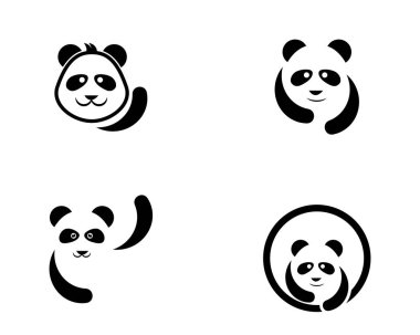 Panda logo vektör simge illüstrasyon şablon