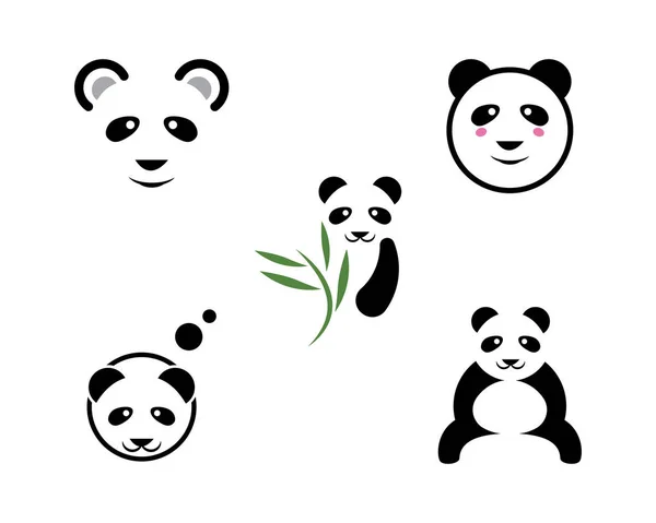 Modelo Logotipo Panda Ícone Vetor Modelo Ilustração — Vetor de Stock