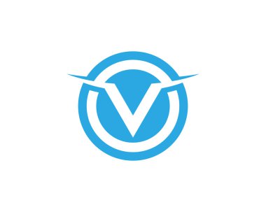 V Harfi Logo Şablonu vektör resimleme