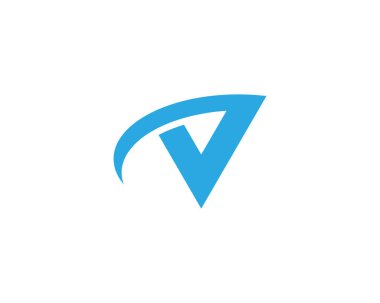 V Harfi Logo Şablonu vektör resimleme