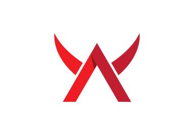 Bir mektup, şeytan logo vektör simge şablonu