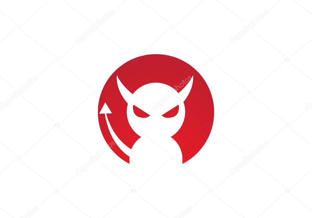 Devil logo vector icon template