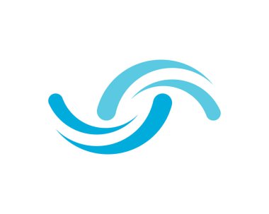 Su dalgası simgesi vektör çizim logosu