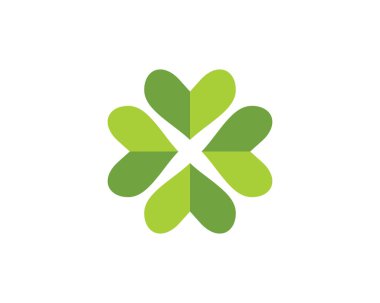 Yeşil yonca yaprağı Logo şablonu tasarlamak vektör