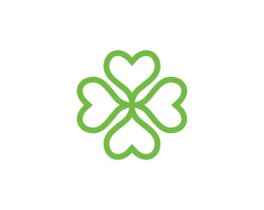 Yeşil yonca yaprağı Logo şablonu tasarlamak vektör