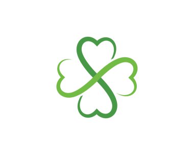 Yeşil yonca yaprağı Logo şablonu tasarlamak vektör