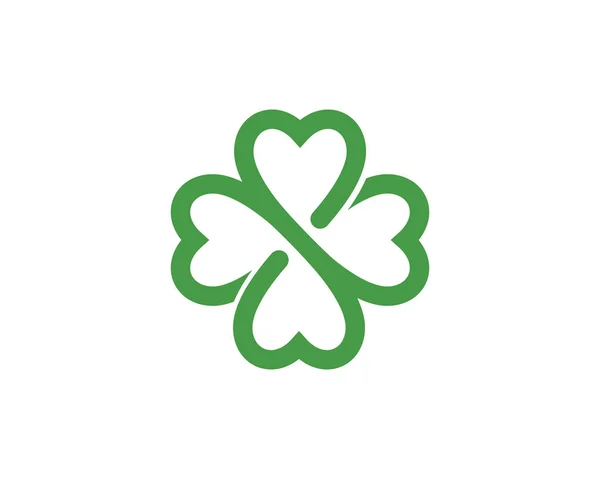 Vector Diseño Plantilla Logotipo Hoja Trébol Verde — Vector de stock