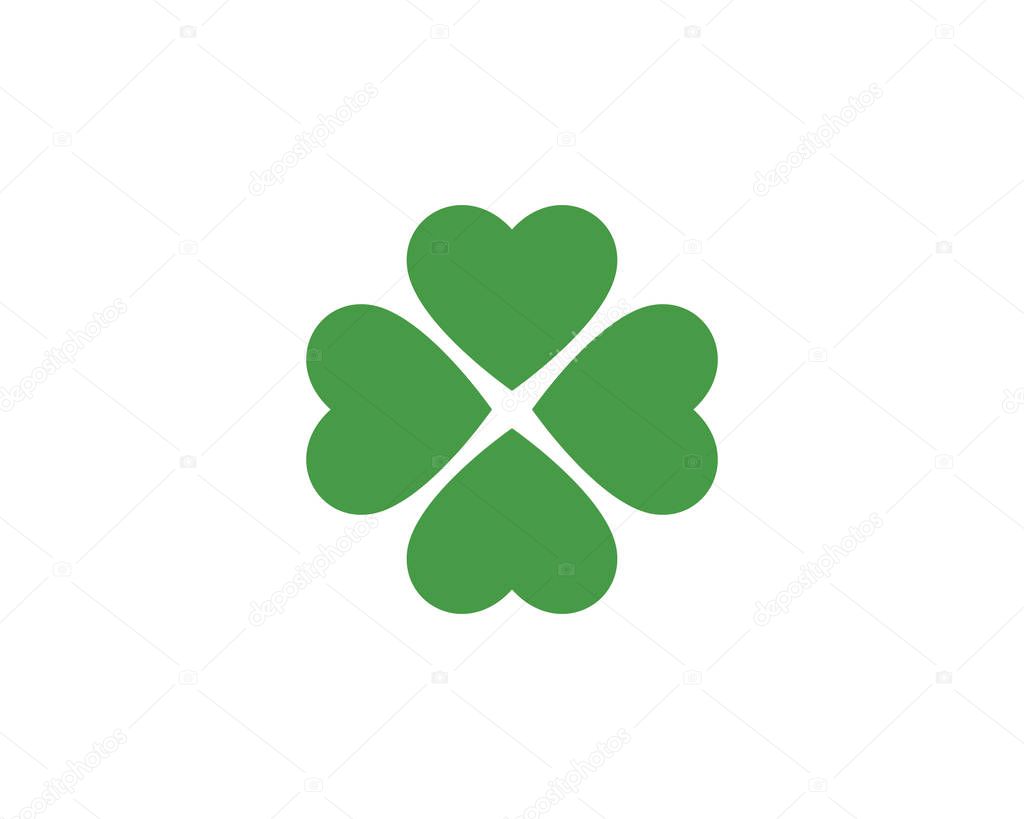 Green Clover Leaf Logo Template Design Vector
