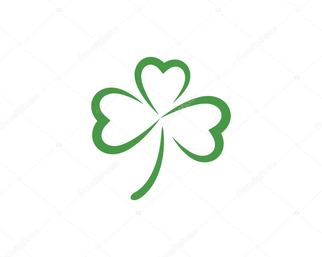 Green Clover Leaf Logo Template Design Vector