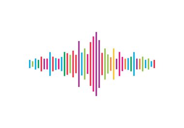 Ses teknolojisi, müzik ses dalgaları vektör illüstrasyonu