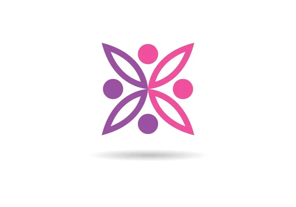 Diseño Flores Logo Plantilla Icono — Archivo Imágenes Vectoriales